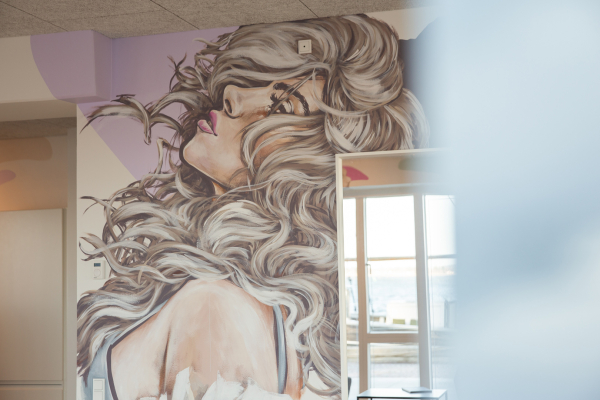 Vægmaleri til frisør