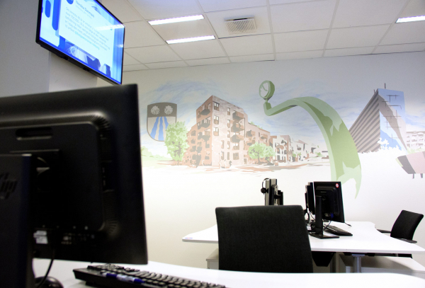 Vægmaleri til kontor